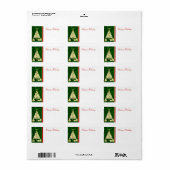 クリスマスツリー – ハッピーホリデーズメーリングラベル ラベル (フルシート)