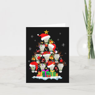 クリスマスツリー バドミントンボール サンタ帽 おかしい クリスマス カード