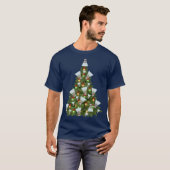 クリスマスツリー バドミントン ファン Tシャツ (正面フル)