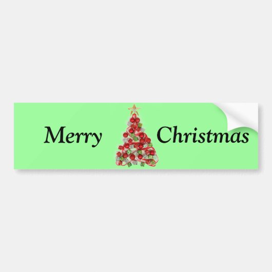 クリスマスツリー バンパーステッカー (正面)