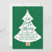 クリスマスツリー パーティーを楽しく 招待状 (正面)