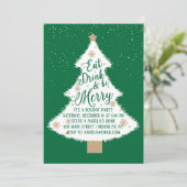 クリスマスツリー パーティーを楽しく 招待状 (スタンド正面)