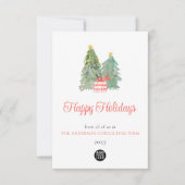 クリスマスツリー ビジネス ロゴ ホリデー カード (正面)