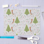 クリスマスツリー&ビーグルドッグパターカスタムン 薄葉紙 (クラフト)