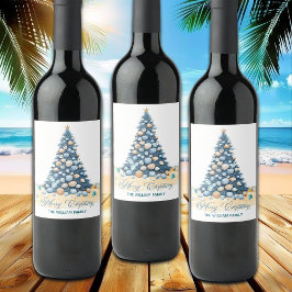 クリスマスツリー ビーチ メリークリスマス ワインラベル