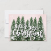 クリスマスツリー ピンクのイルミネーション 写真 招待状 (裏面)