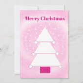 クリスマスツリー ピンクの星のグリーティングカード シーズンカード (正面)