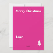 クリスマスツリー ピンクの星のグリーティングカード シーズンカード (裏面)