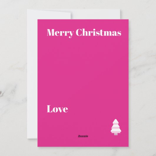 クリスマスツリー ピンクの星のグリーティングカード シーズンカード (裏面)