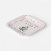 クリスマスツリー ピンク ウィンター ベビーシャワー ペーパープレート (傾斜あり)