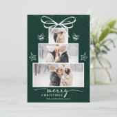 クリスマスツリー ファミリー３ フォト コラージュ ホリデー シーズンカード (スタンド正面)