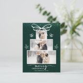 クリスマスツリー ファミリー３ フォト コラージュ ホリデー シーズンポストカード (スタンド正面)