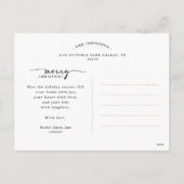 クリスマスツリー ファミリー３ フォト コラージュ ホリデー シーズンポストカード (裏面)