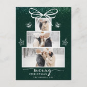 クリスマスツリー ファミリー３ フォト コラージュ ホリデー シーズンポストカード (正面)
