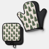 クリスマスツリー – フェスティバル休日 鍋つかみ&鍋敷きセット (正面/裏面)