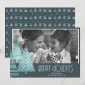 クリスマスツリー フォトテンプレート ティール ID863 招待状 (正面/裏面)