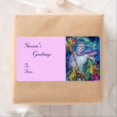 クリスマスツリー、フクロウ、おもちゃ付き雪だるま ラベル (インサイチュ)