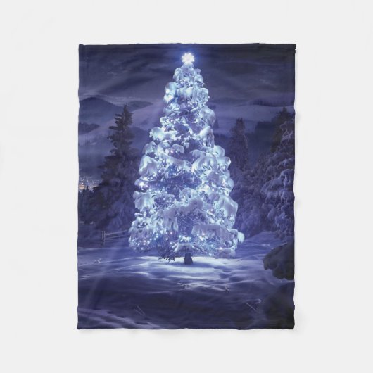 クリスマスツリー フリースブランケット (正面)