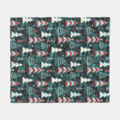 クリスマスツリー。 フリースブランケット (正面(横))