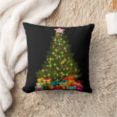 クリスマスツリー(ブラック) クッション (ブランケット)