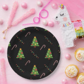クリスマスツリー（ブラック） ペーパープレート (パーティー)