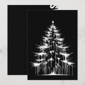 クリスマスツリー ブラック＆ホワイト グランジ チック エステティック シーズンカード (正面/裏面)
