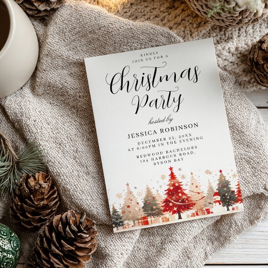 クリスマスツリー&プレゼントすべてのイベントクリスマスパーティー 招待状