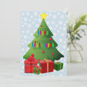 クリスマスツリー&プレゼント冬雪あなたのメッセージ シーズンカード (スタンド正面)