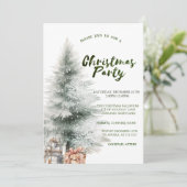 クリスマスツリー、プレゼント雪クリスマスパーティー 招待状 (スタンド正面)