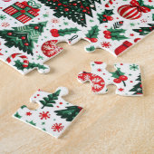 クリスマスツリー、プレゼント、キャンディーケーン ジグソーパズル (側面)