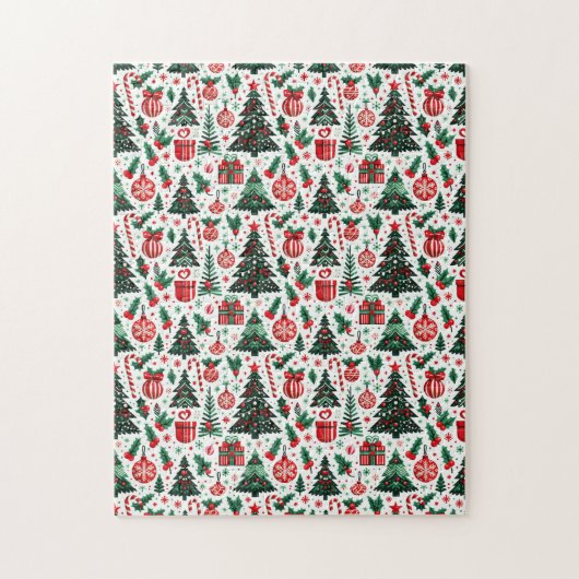 クリスマスツリー、プレゼント、キャンディーケーン ジグソーパズル (縦)