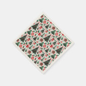 クリスマスツリー、プレゼント、キャンディーケーン スタンダードカクテルナプキン (角)
