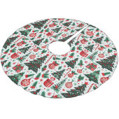 クリスマスツリー、プレゼント、キャンディーケーン ブラッシュドポリエステルツリースカート (アングル)