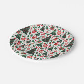 クリスマスツリー、プレゼント、キャンディーケーン ペーパープレート (アングル)