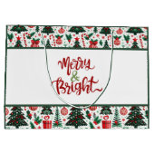 クリスマスツリー、プレゼント、キャンディーケーン ラージペーパーバッグ (裏面)