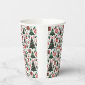 クリスマスツリー、プレゼント、キャンディーケーン 紙コップ (左)