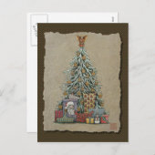 クリスマスツリー&プレゼント シーズンポストカード (正面/裏面)