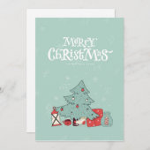 クリスマスツリー&プレゼント ホリデーカード-5x7 シーズンカード (正面/裏面)