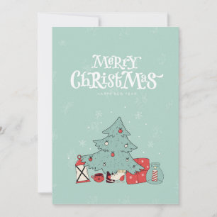 クリスマスツリー&プレゼント ホリデーカード-5x7 シーズンカード
