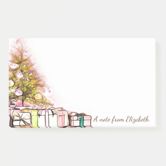 クリスマスツリー、プレゼント ポストイット (正面)