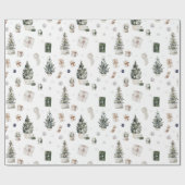 クリスマスツリー&プレゼント ラッピングペーパー (フラット)