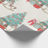 クリスマスツリー、プレゼント、揺れ馬 ラッピングペーパー (角)