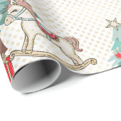 クリスマスツリー、プレゼント、揺れ馬 ラッピングペーパー (ロールコーナー)