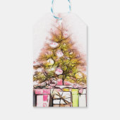 クリスマスツリー，プレゼント,紙吹雪 ギフトタグ (裏面)