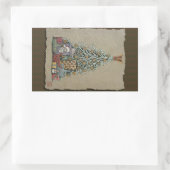 クリスマスツリー&プレゼント 長方形シール (バッグ)