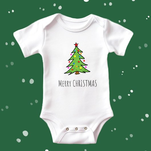 クリスマスツリー ベビーボディスーツ