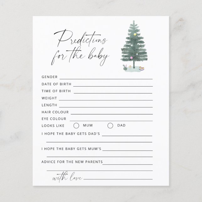 クリスマスツリー – ベビー予測とアドバイス (正面)