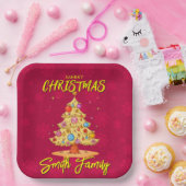 クリスマスツリー ペーパープレート (パーティー)