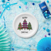 クリスマスツリー ペーパープレート (パーティー)