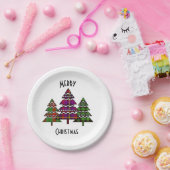 クリスマスツリー ペーパープレート (パーティー)